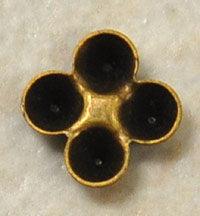 4-cup setting for 3mm Chatons, Ant. Gold pk/6