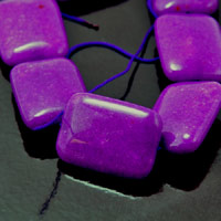 18x25mm(.72x1in) Dyed Jade Rectangle Bead, Purple Grape, strand