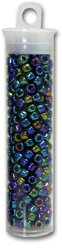 Matsuno 6/0 Seed Beads, MuIris Rainbow Transparent, Approximately 18 Grams (Approx. 421 beads)