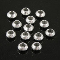 6x4mm Silver Squash Spacer Beads, Pkg/24