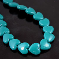 12mm Italian Turquoise Lucite Heart Beads, 12 inch strand