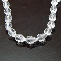 12x8mm Teardrop Fire-n-Ice Crystal 16" Strand