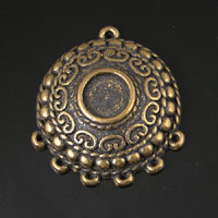 39mm Ornate Viking Bezel Pendant Clasp, multi strand, 11.5mm bezel, Antique Gold, Each