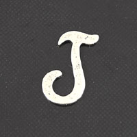 11x9mm Letter <B>J</B> Classic Silver Metal Stamping, pk/6