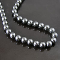 6mm Round Magnetic Hematite Beads, 16in strand