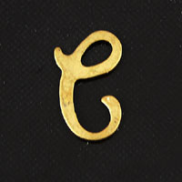 11x9mm Letter <B>C</B> Vintage Brass Metal Stamping, pk/6