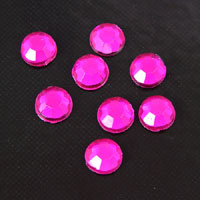 4.3mm Crystal Pink Rose Crystal Cabochon, Foiled Flat back, Silver-Back, pack of 12