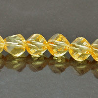 8mm Yellow Faceted Helix Fire-n-Ice Crystal 16" Strand