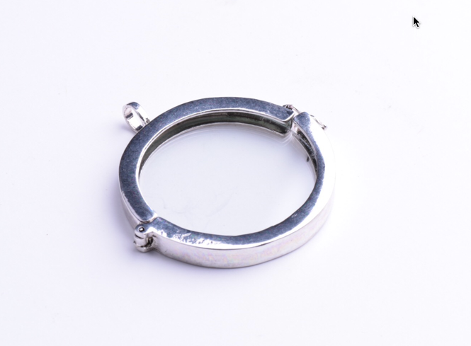 50mm Floating Glass Locket Pendants, Silver finish, 3ea