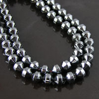 6mm Flat Ball Hematite Beads 16in strand