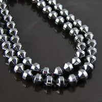 6mm Flat Ball Hematite Beads  16in strand
