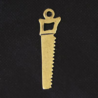 19mm Saw Tool Charm, Vintage Gold, Pack of 6