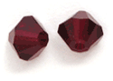 Swarovski Crystal 4mm Bicone Beads, Siam Red, pack of 12