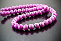 6mm Violet/Rose Lucite Round Moon Beads, 12 inch strand