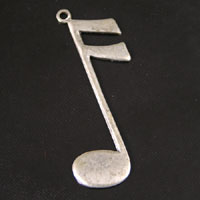 39mm MusicCharm, Vintage Silver, 6 pack