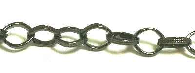Rolo Belcher Oval Etched Chain, Gun Metal Finish, 10 foot spool