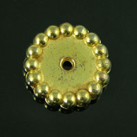 Round Beaded Bezel Setting, Bright Gold, with 9mm Setting, each