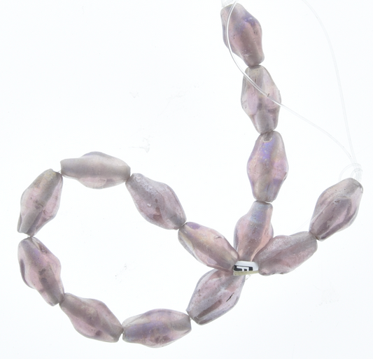 13x7mm Swirl Glass Beads-Light Amethyst Lustre, str