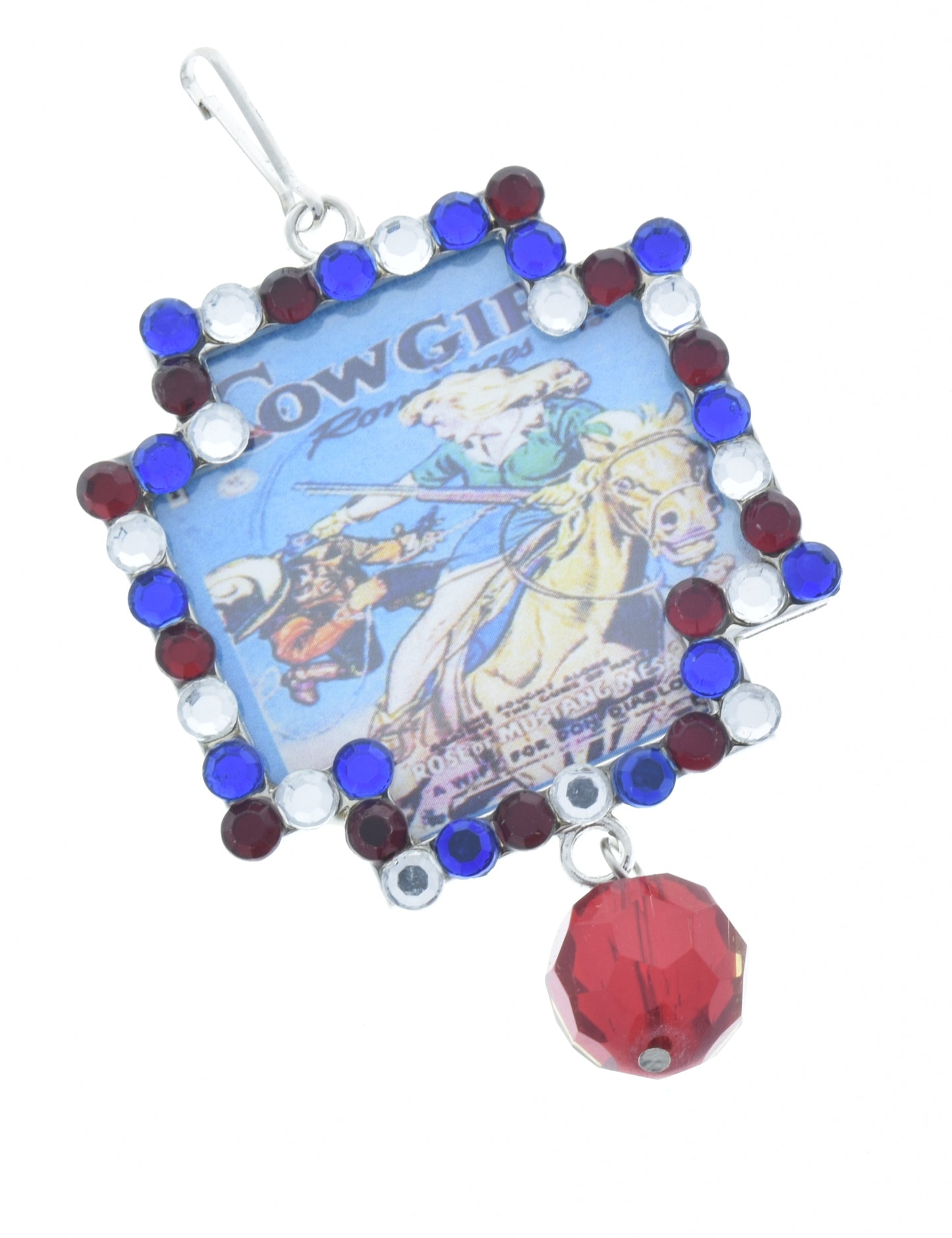 Crystal Border Pendant, Silver, G2202 E, 3 ea