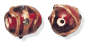 11mm Oval Glass Bead, Ruby/Copper, Sold by Dozen