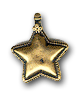 29mm Puff Star Charm Pendant, Antique Gold, pack of 6