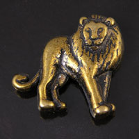 30mm Standing Lion Charm, Antique Gold, Pack of 6