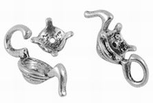 8mm Teapot Bead Cap, classic silver, 10 sets