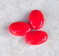 12x8mm Oval Lucite Cabochon, Red, pk/24