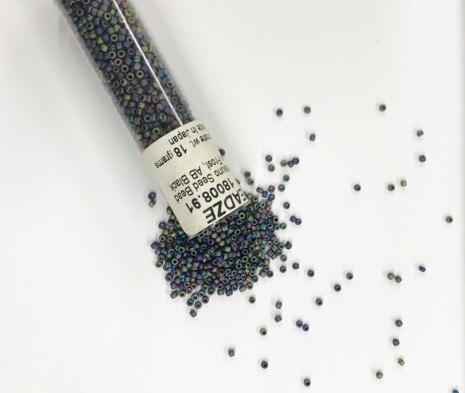 2.1mm Japanese Glass Matsuno 11/0 Seed Beads, Black, Approx.2587 beads