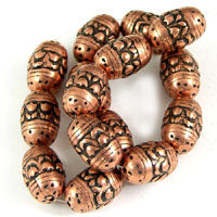 20x13mm Easter Egg Beads, Antiqued Copper, strand