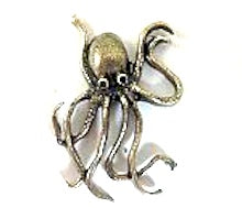 41mm Steampunk Octopus Squid Metal Casting, vintage bronze, each
