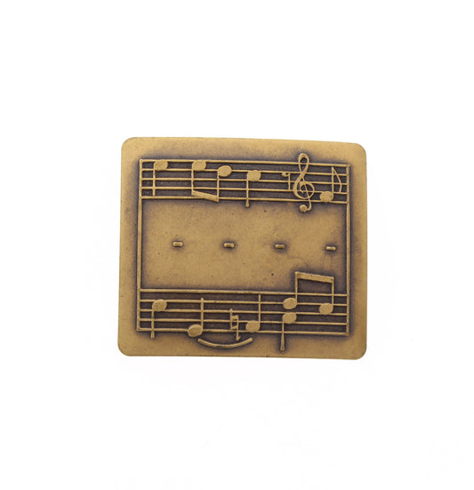 32mm x 36mm Musical Notation charm, Antique Gold, pk/6