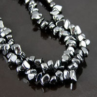 9mm Hematite Chip Beads, Semi-Precious, 36in Strand