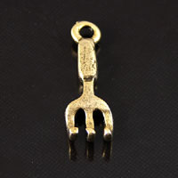 21mm Hand Rake Charm, Vintage Gold, Pack of 6