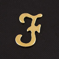 11x9mm Letter <B>F</B> Vintage Brass Metal Stamping, pk/6