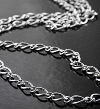 Long & Short Curb Chain, Classic Silver, 10' spool