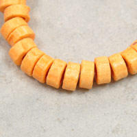 6x3mm Orange Clay Tube Beads, 7 inch strand