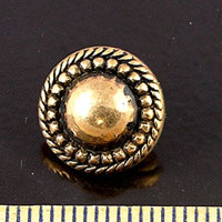 19mm Round Rope-border Antique Gold Vintage Button, each