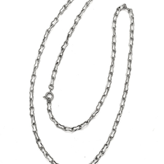 24 Inch Silver Chain Necklace, Peanut Link, with clasp, 2 each