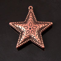 39mm Western Star Charm/Pendant, Double Sided, Antiqued Copper, pk/6