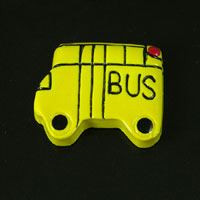 28x21mm Yellow School Bus Flatback, pk/4