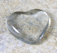 1.6 inch Heart Wafer Glass, 12mm thick, pack of 6