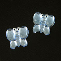 10x9mm Acrylic Light Sapphire Butterfly Stones, pk/12