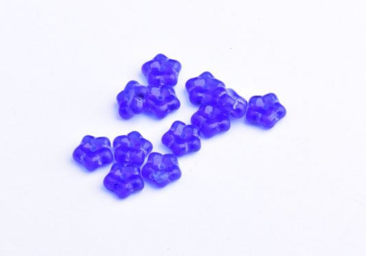 Glass spacer beads, 7mm cobalt, 24 per package