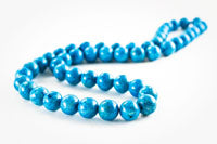 8mm Denim Blue Fossil Beads, 16in strand