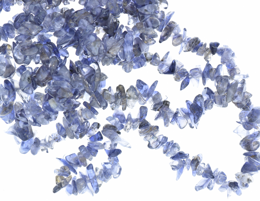 4x8mm Iolite Chip Beads, 36 inch Strand