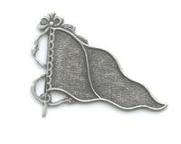 38x29mm Antique Silver Letterman Flag, pk/6