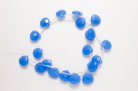 13mm Teardrop Faceted Blue Beads, 15" per strand