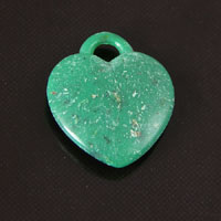 17x15 Malachite Green Resin Heart Charm, pack of 6