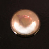 18mm Round Metallic Copper Cabochon, flat back, lucite inner form, pack of 6